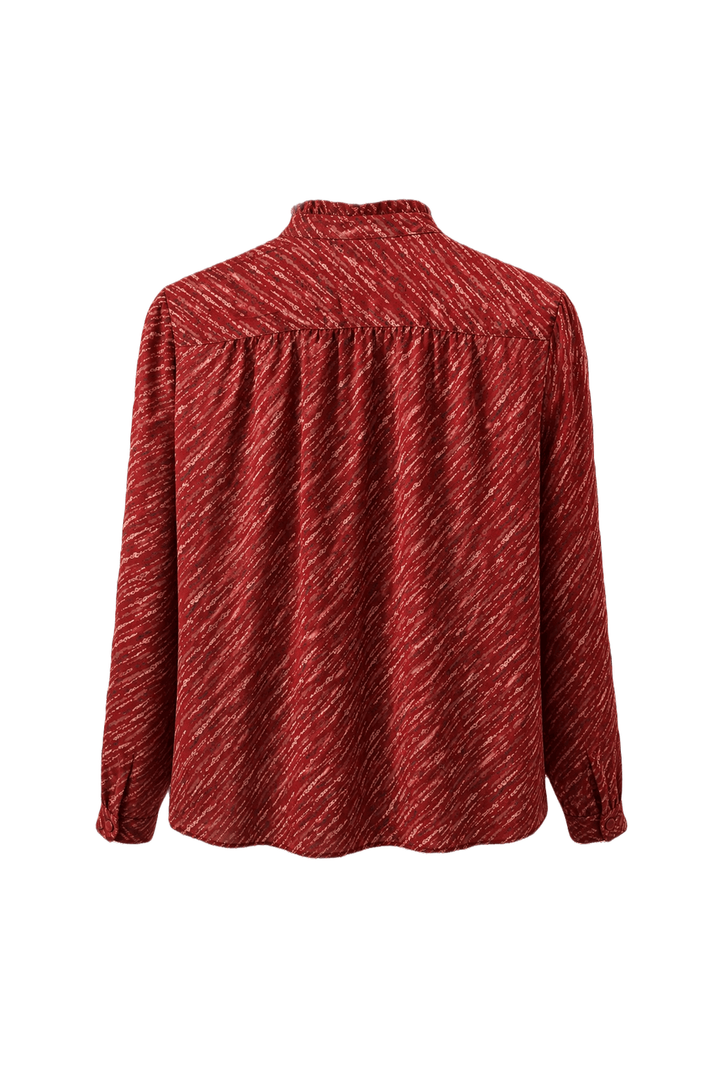 1980s Red Silk Blend Blouse - Back View