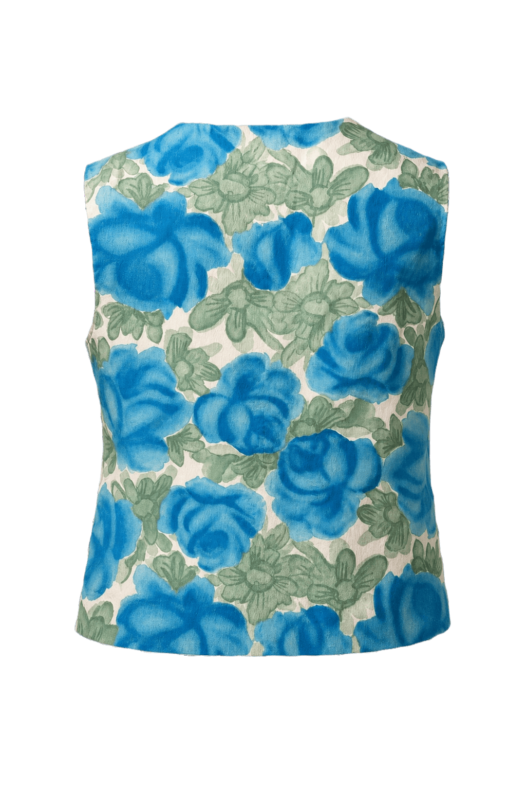 1960s Blue Cotton Blouse - Back View