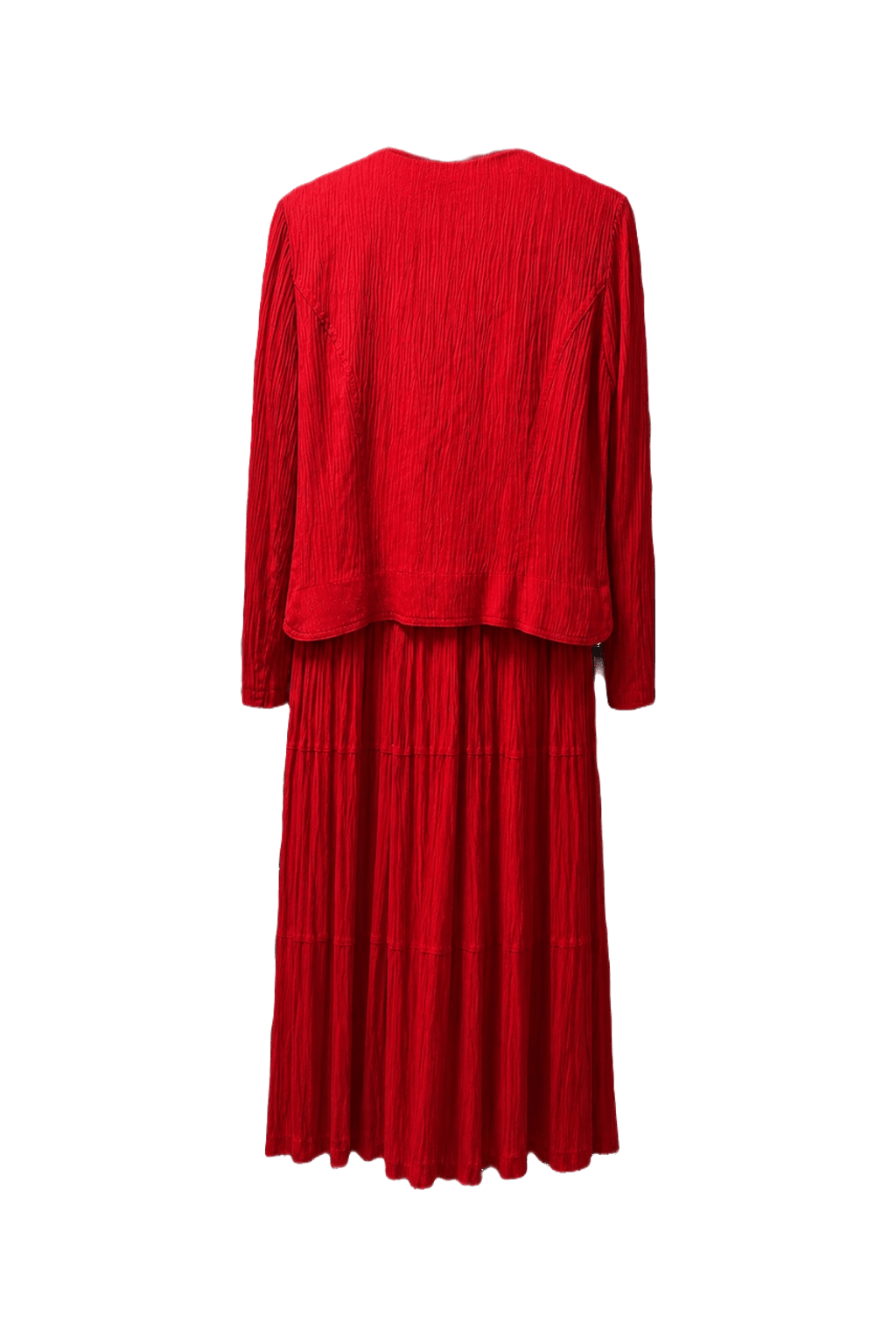 1980s Red Polyester 2-Piece Set - Back View