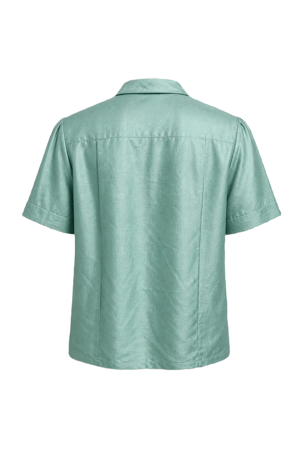 1970s Turquoise Silk Shirt - Back View
