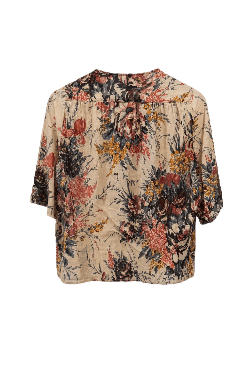 1970s Cream Silk Blouse - Back View