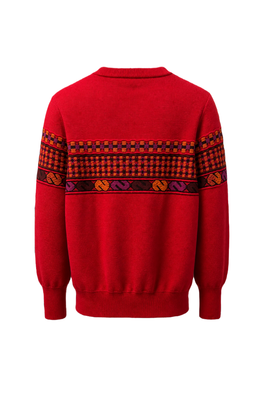 1980s Red Wool Sweater - Back View
