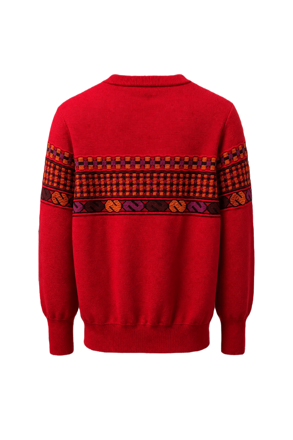 1980s Red Wool Sweater - Back View