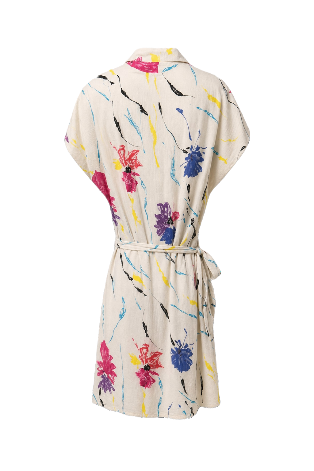 1980s Cream White Cotton Dress - Back View