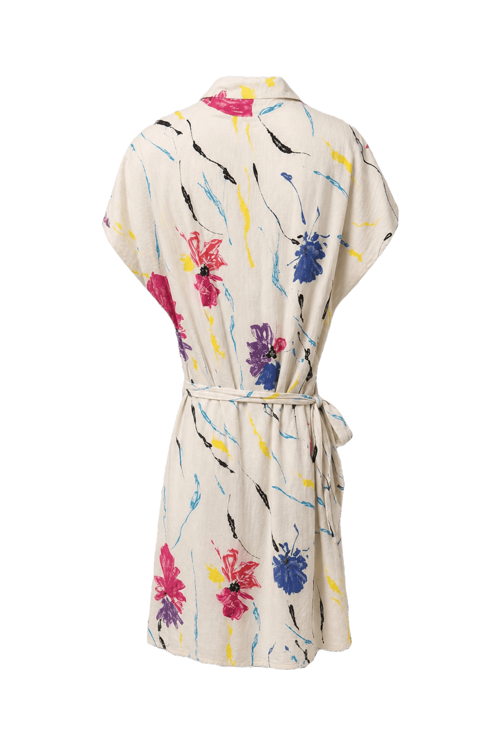 1980s Cream White Cotton Dress - Back View