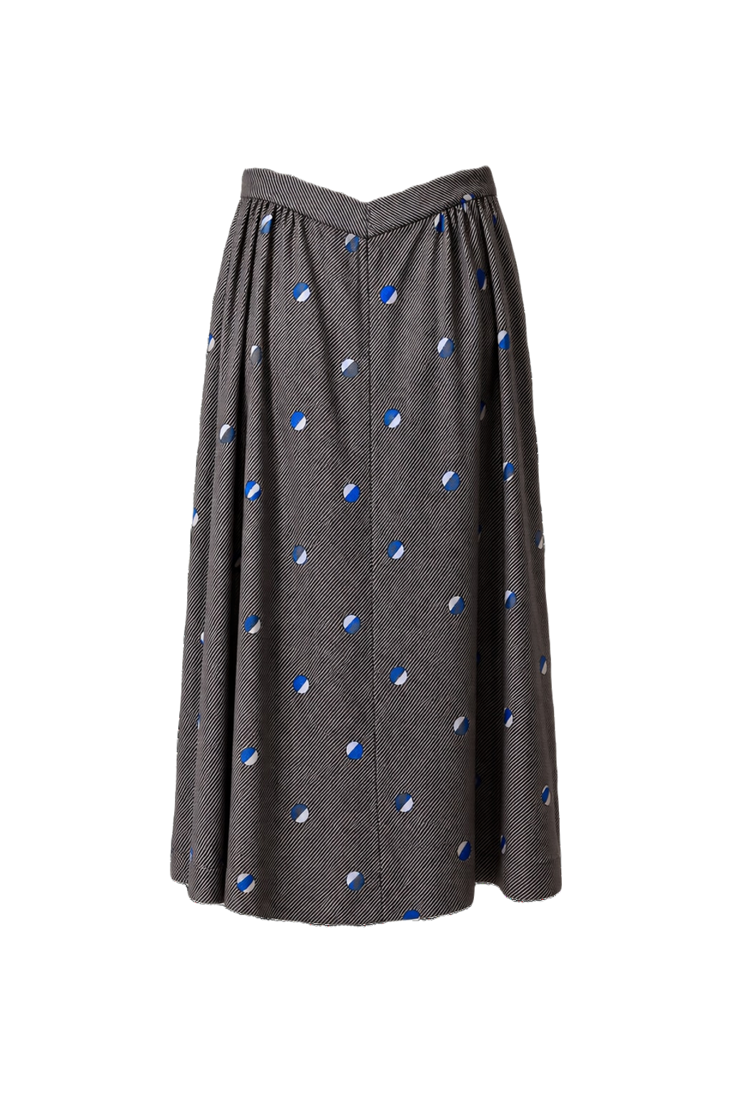 1970s Dark Gray Polyester Skirt - Back View