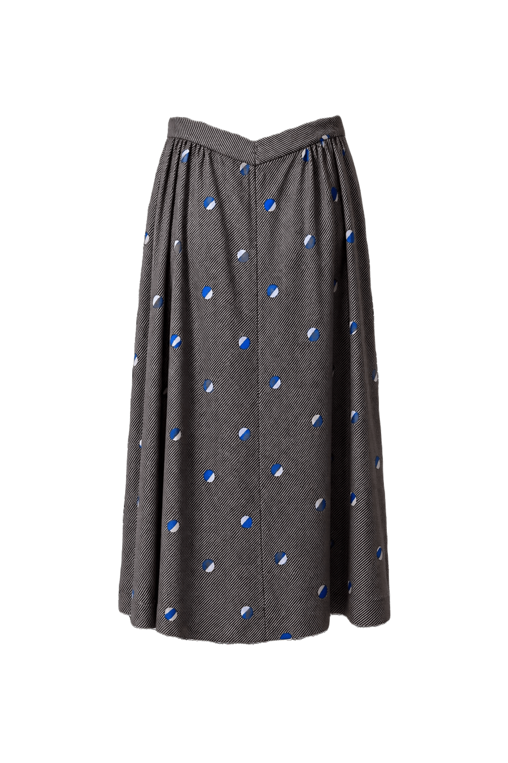 1970s Dark Gray Polyester Skirt - Back View