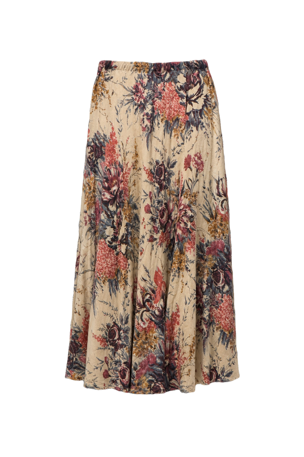 1970s Cream Cotton Skirt - Back View