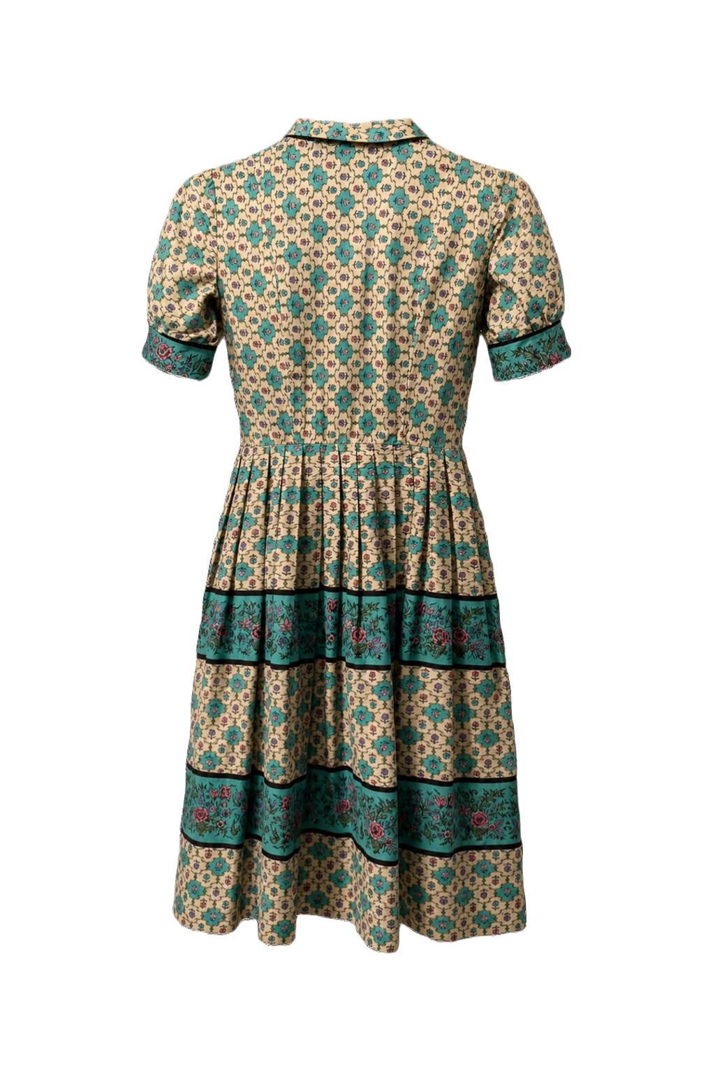 1970s Cream Cotton Dress - Back View