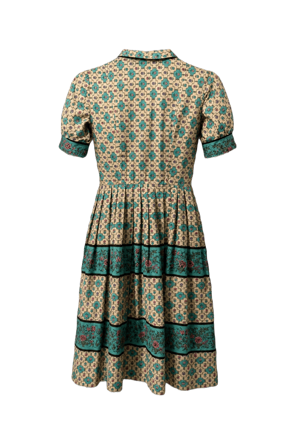 1970s Cream Cotton Dress - Back View