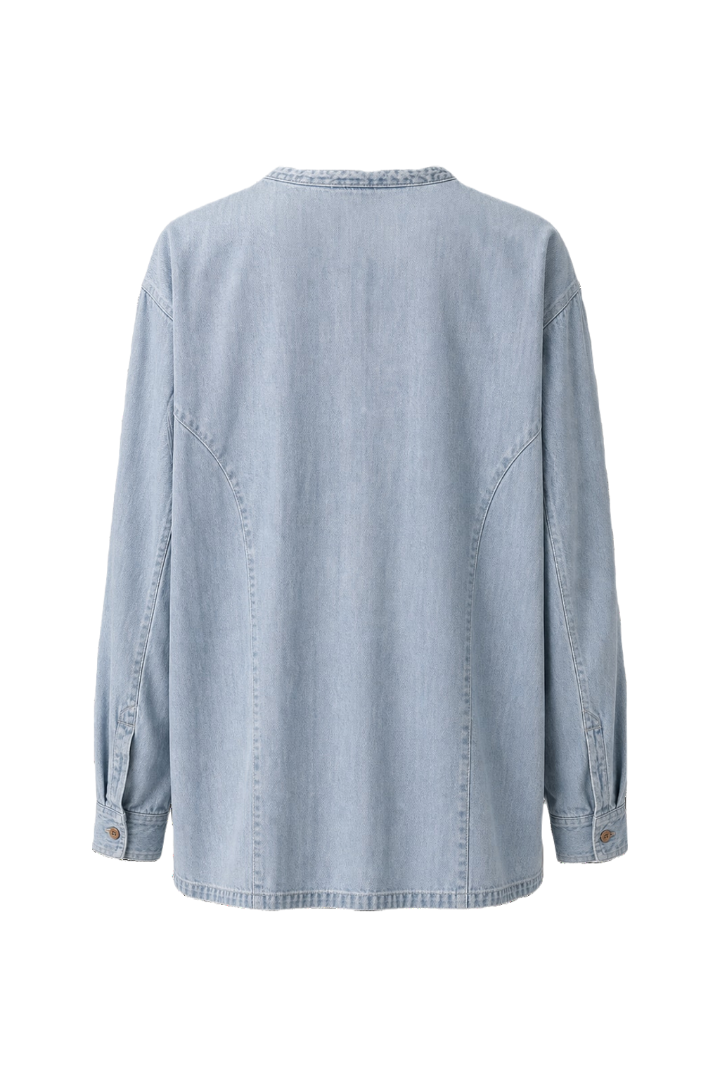 1990s Light Blue Denim Shirt - Back View