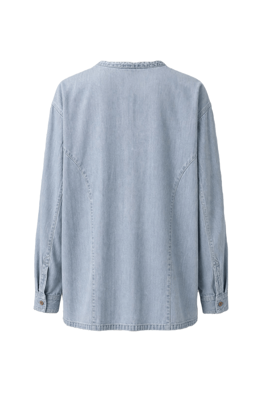 1990s Light Blue Denim Shirt - Back View