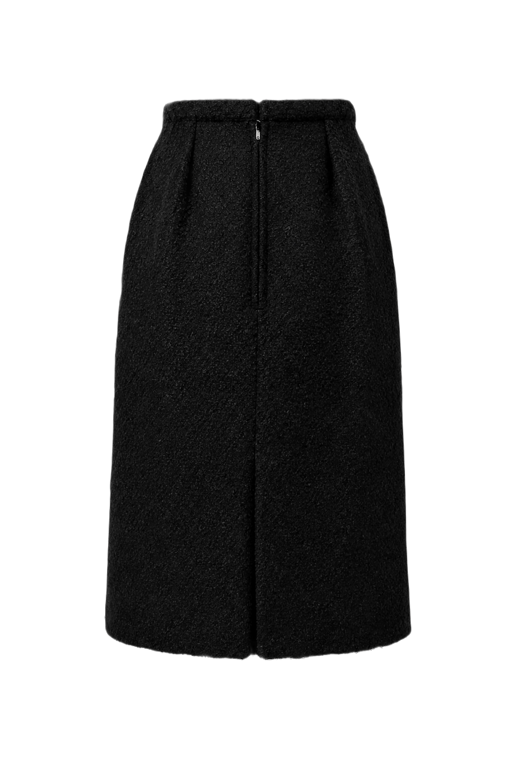1980s Black Wool Skirt - Back View