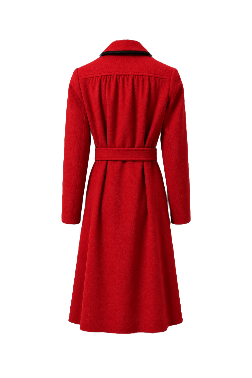 1980s Red Wool Coat - Back View