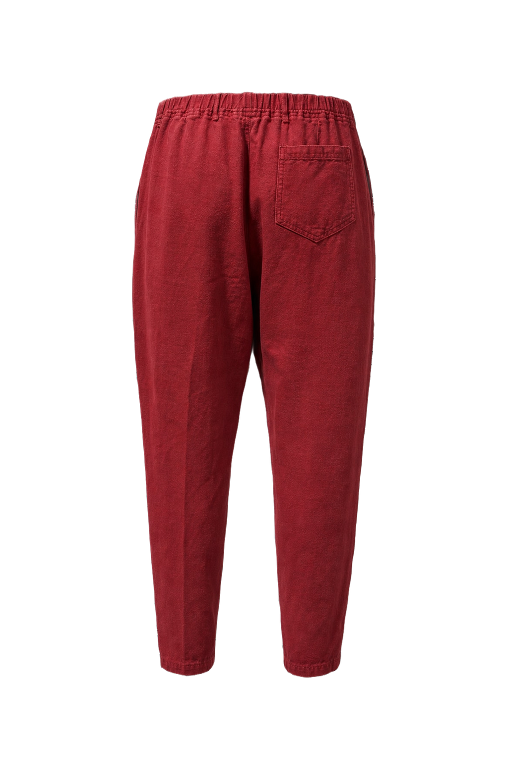 1980s Deep Red Cotton Pants - Back View