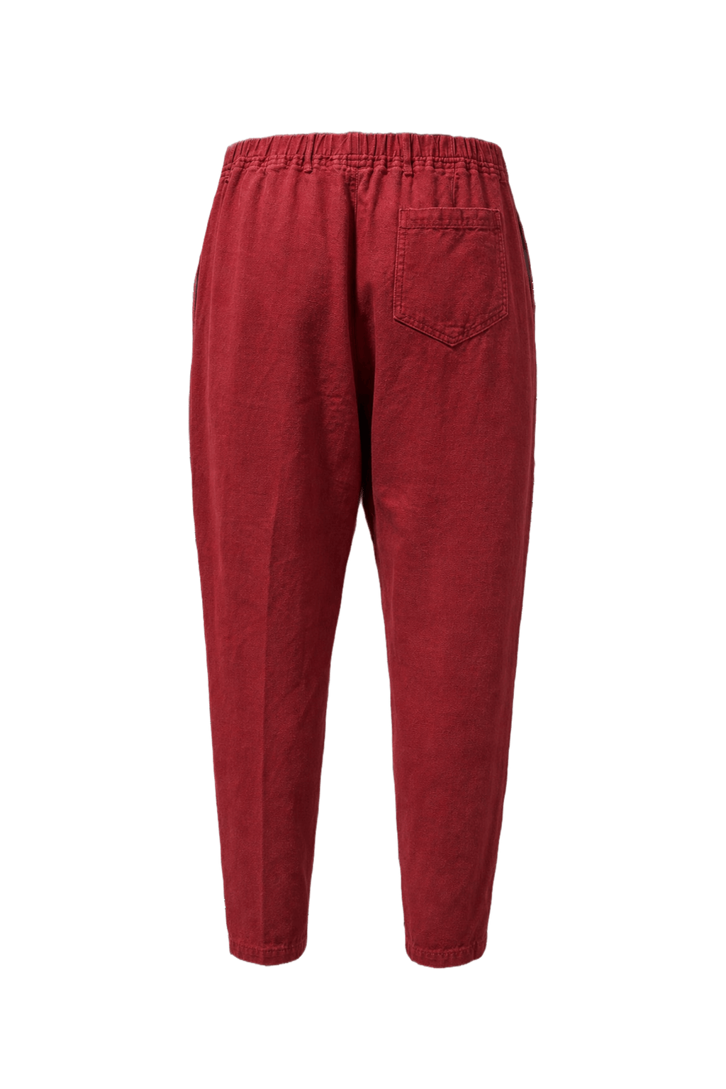 1980s Deep Red Cotton Pants - Back View