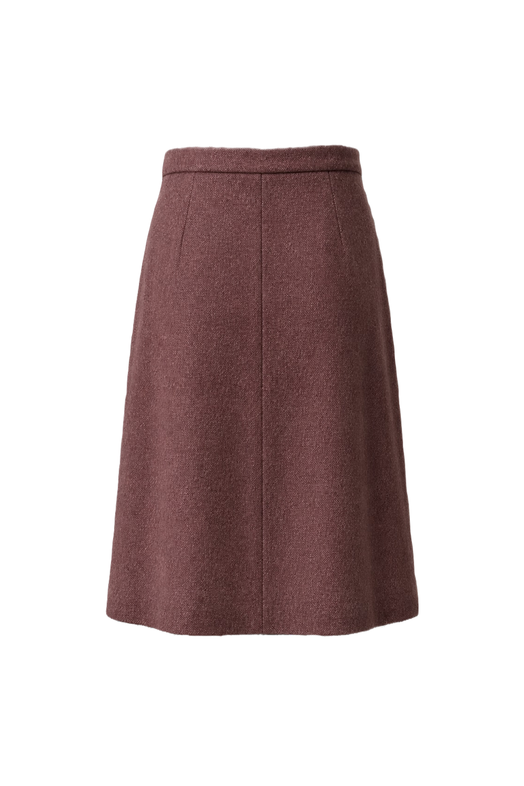 1970s Dusty Rose Pink Wool Skirt - Back View