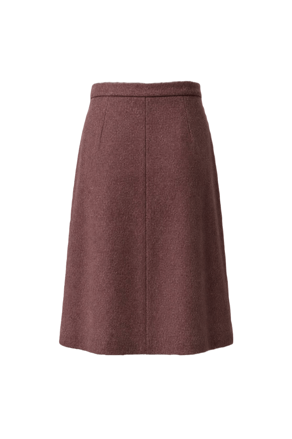 1970s Dusty Rose Pink Wool Skirt - Back View