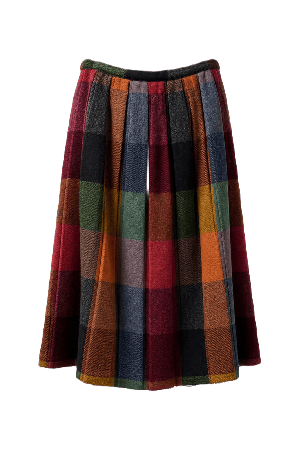 1950s Multi Wool Skirt - Back View