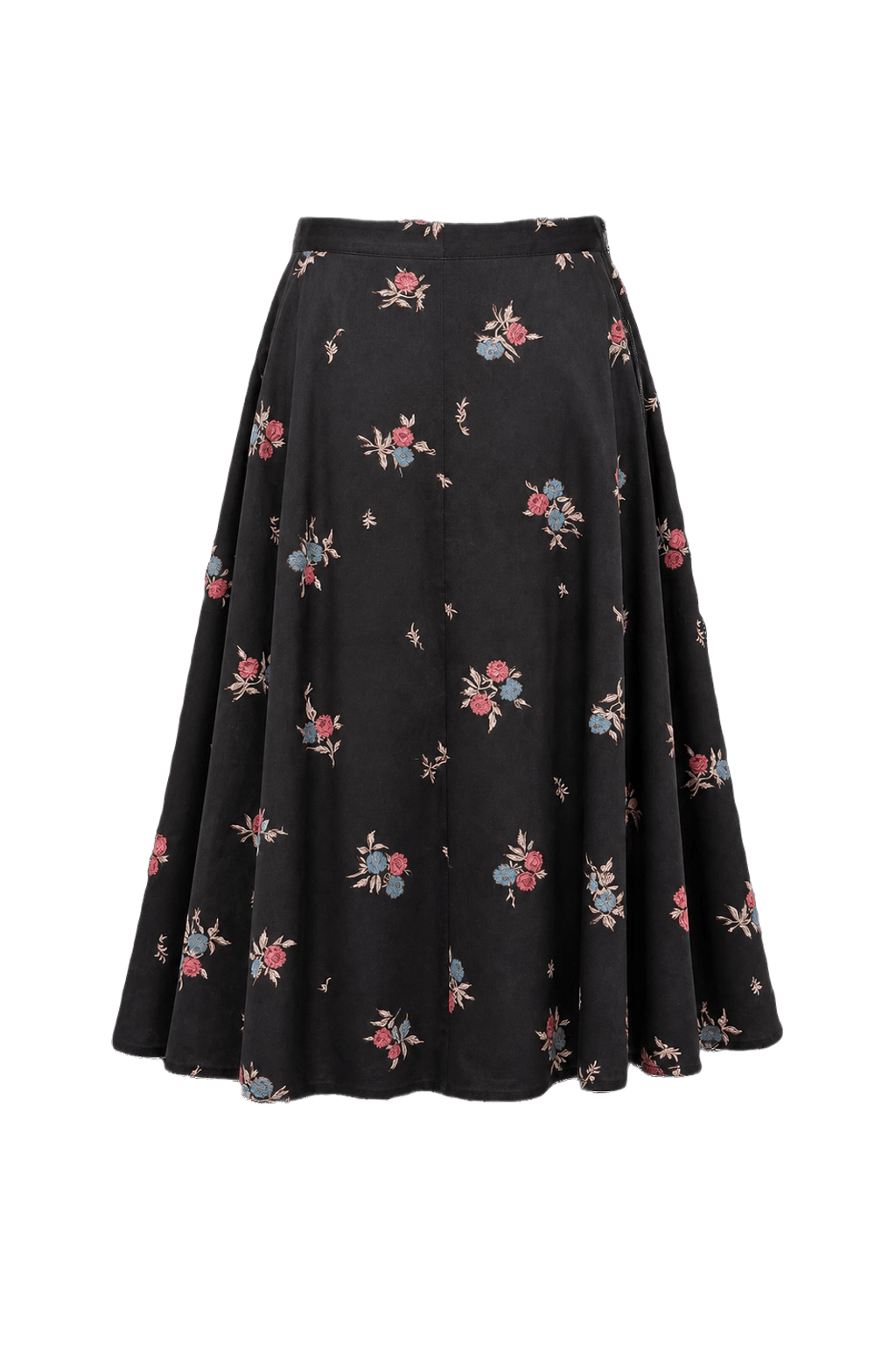 1950s Black Wool Skirt - Back View