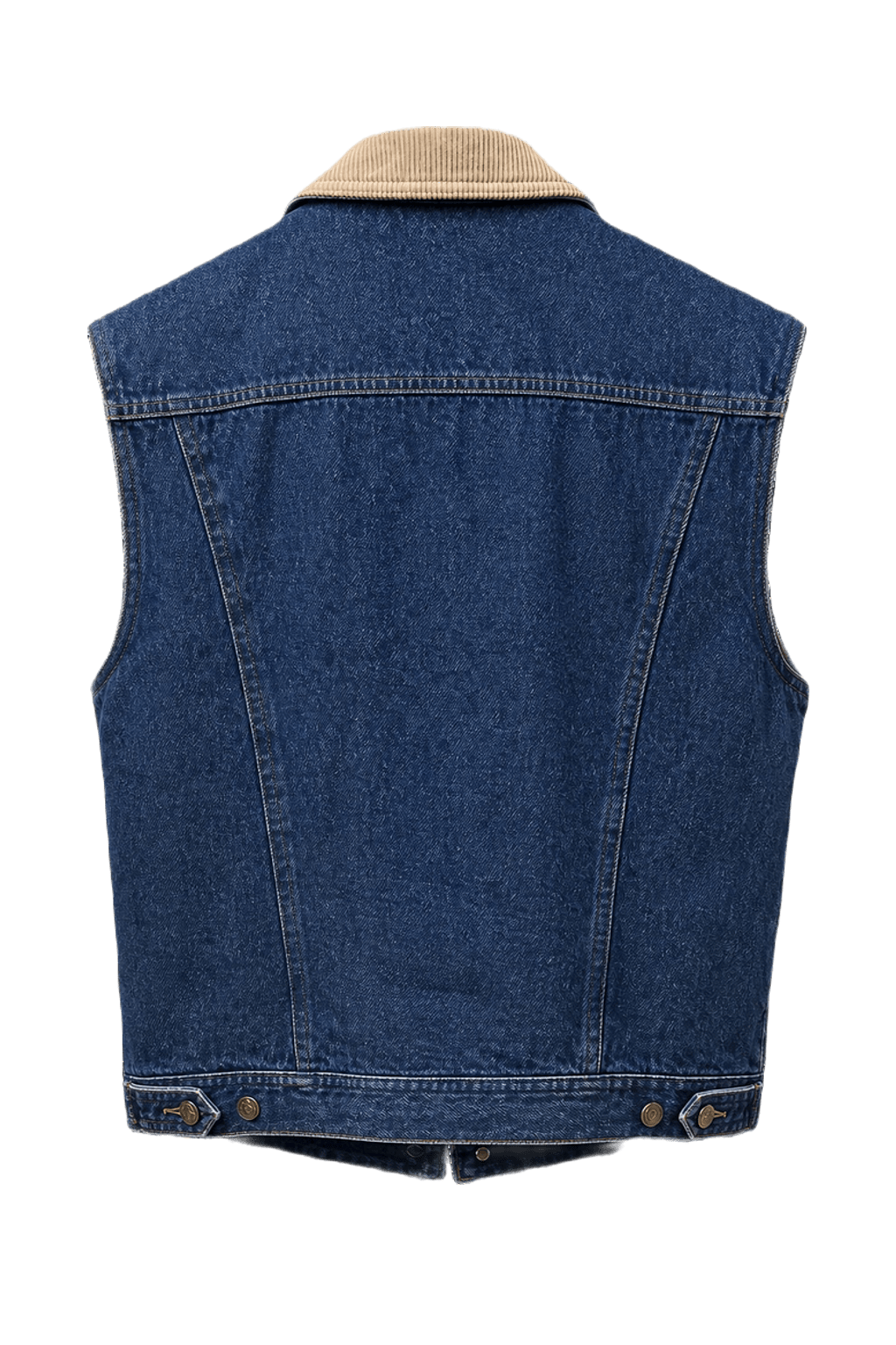 1980s Blue Denim Vest - Back View