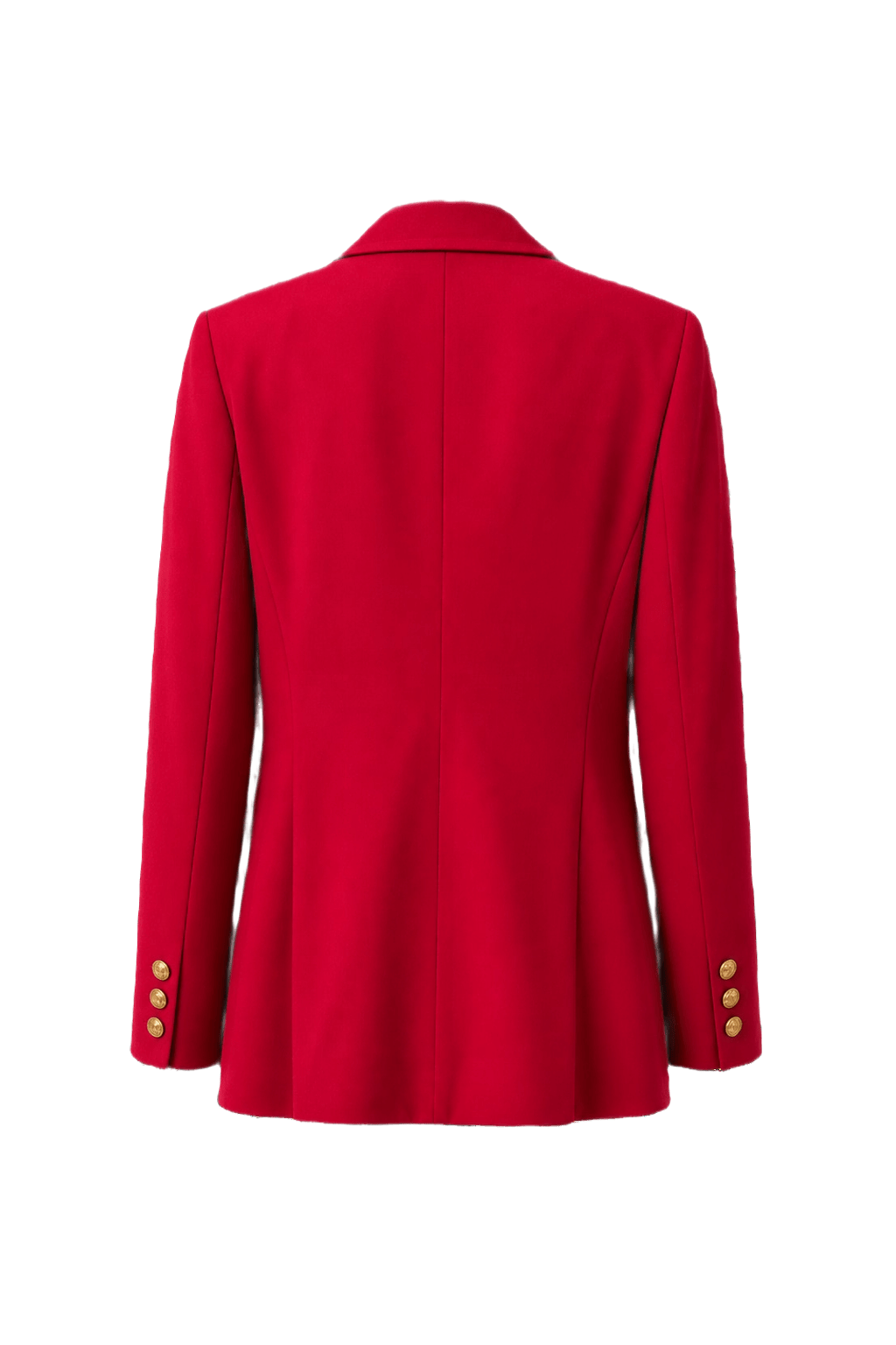 1980s Bright Red Wool Blazer - Back View