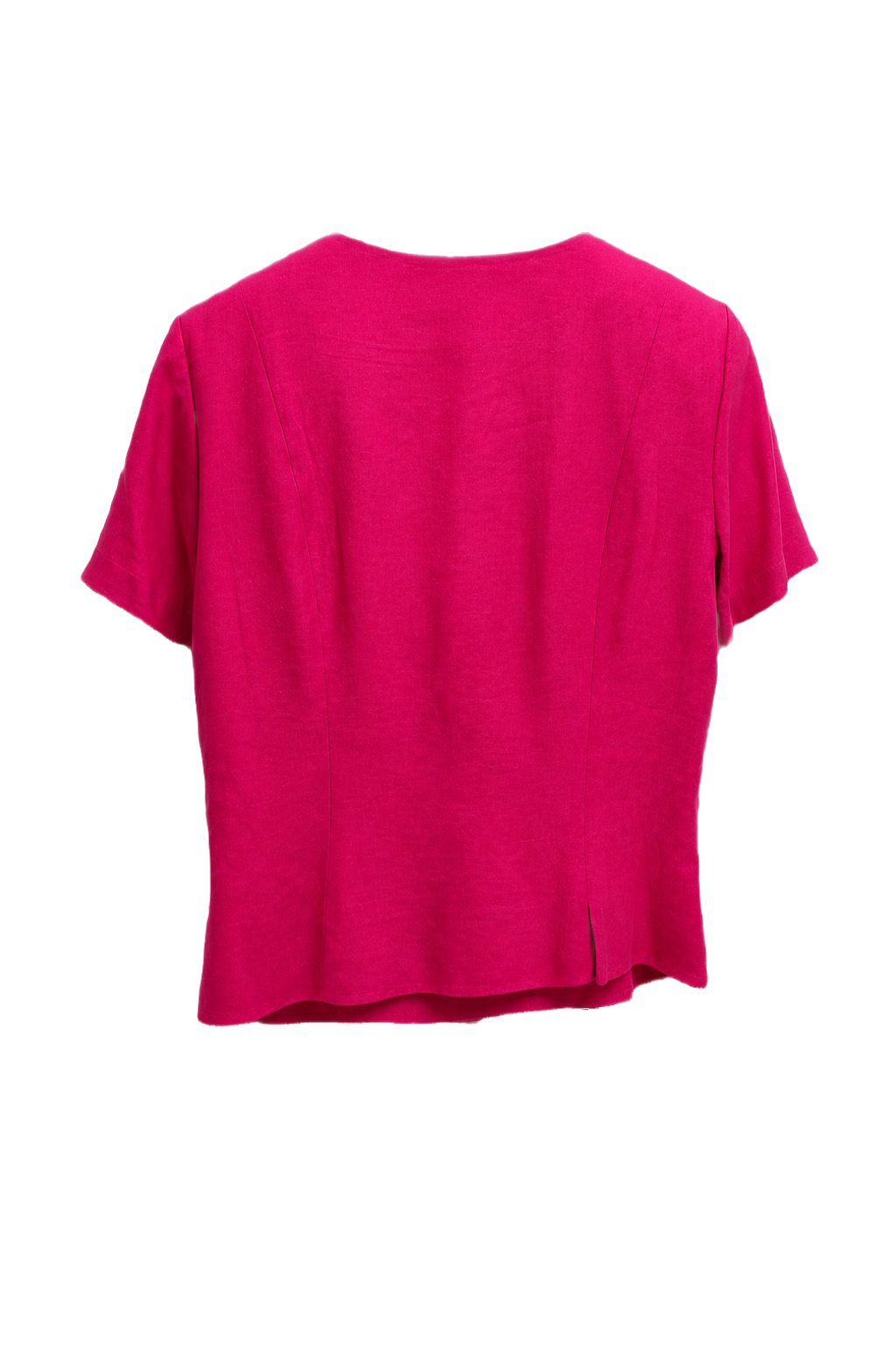 1980s Fuchsia Cotton Blend Blouse - Back View