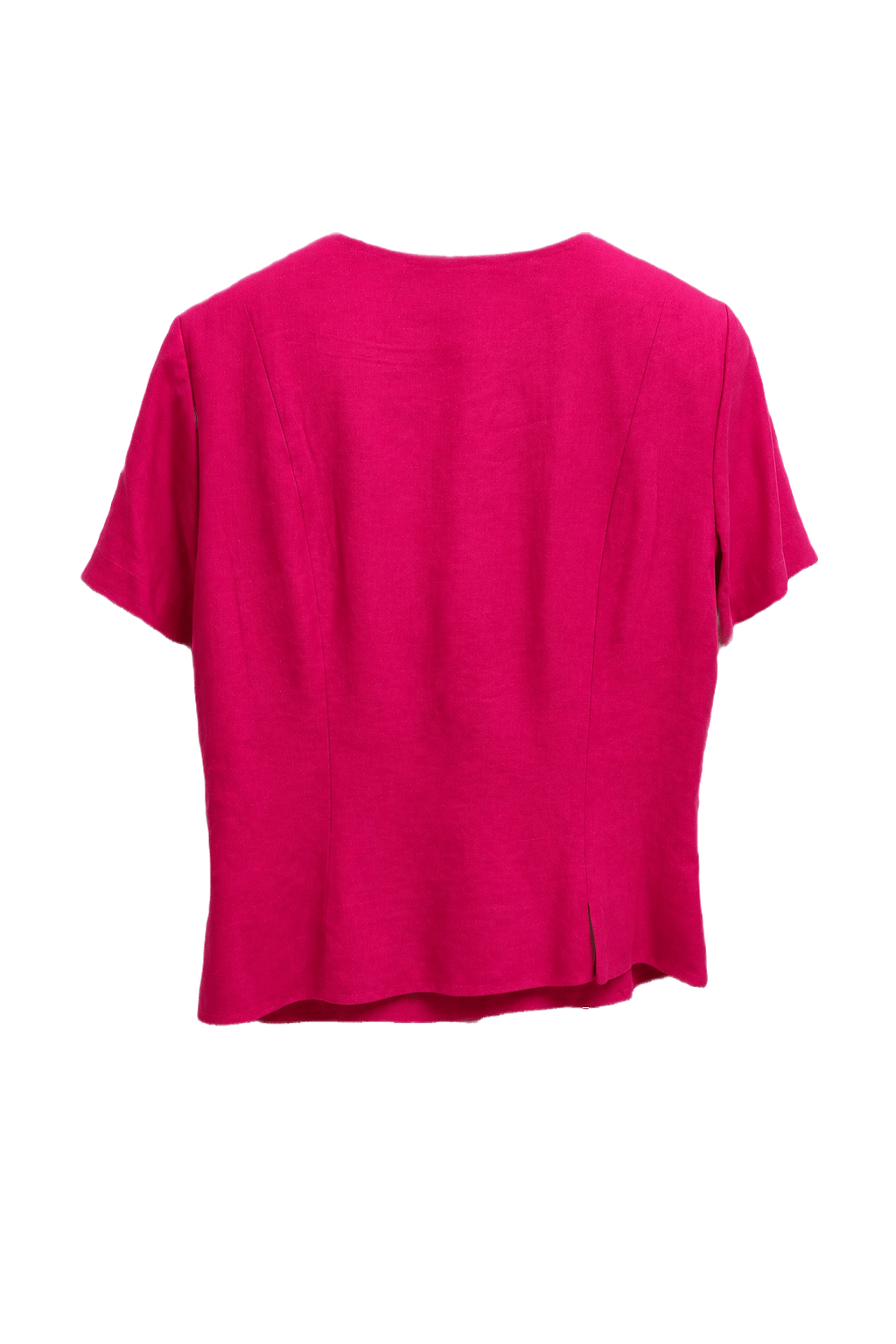 1980s Fuchsia Cotton Blend Blouse - Back View