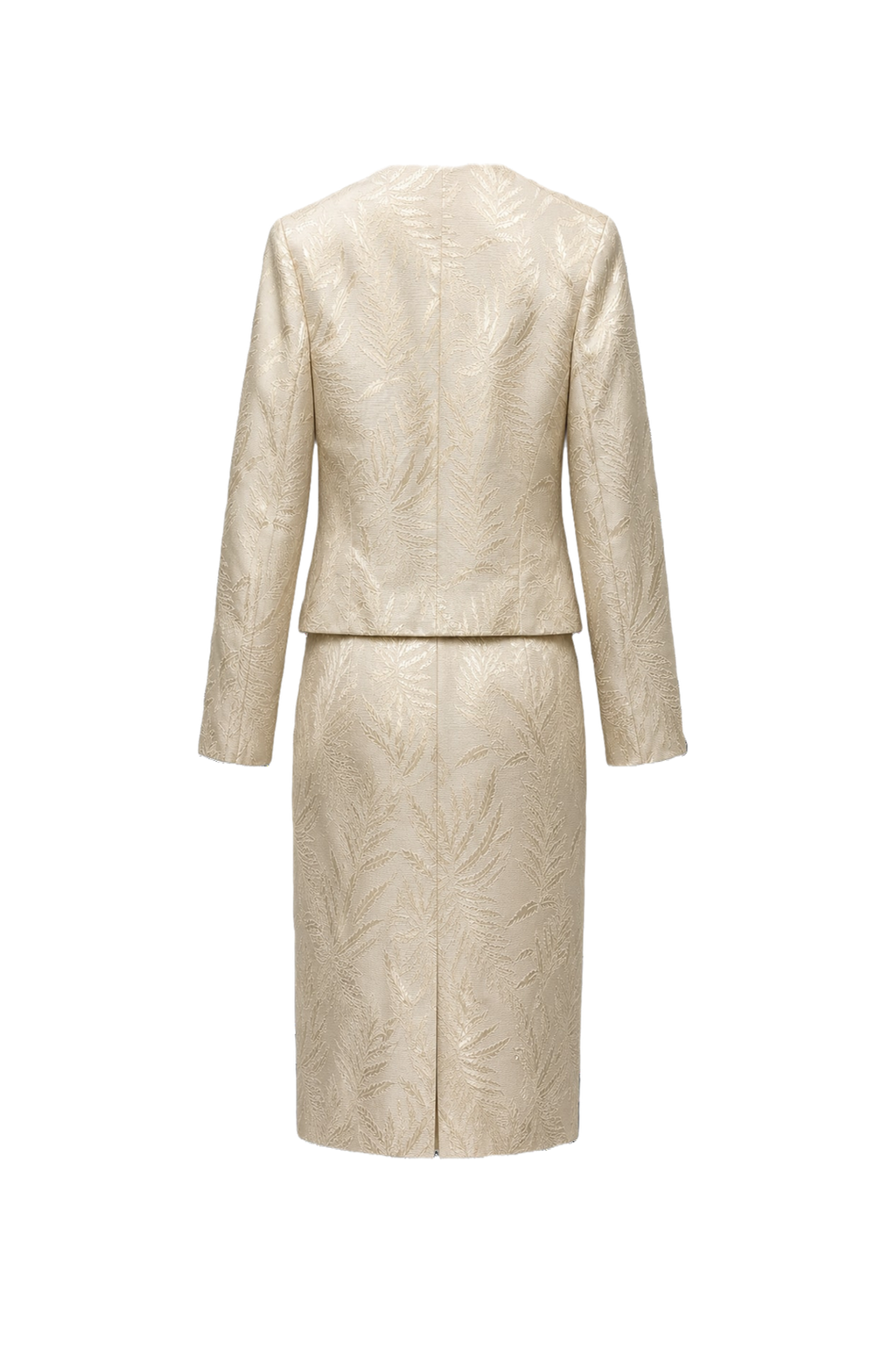 1980s Cream Brocade Set - Back View