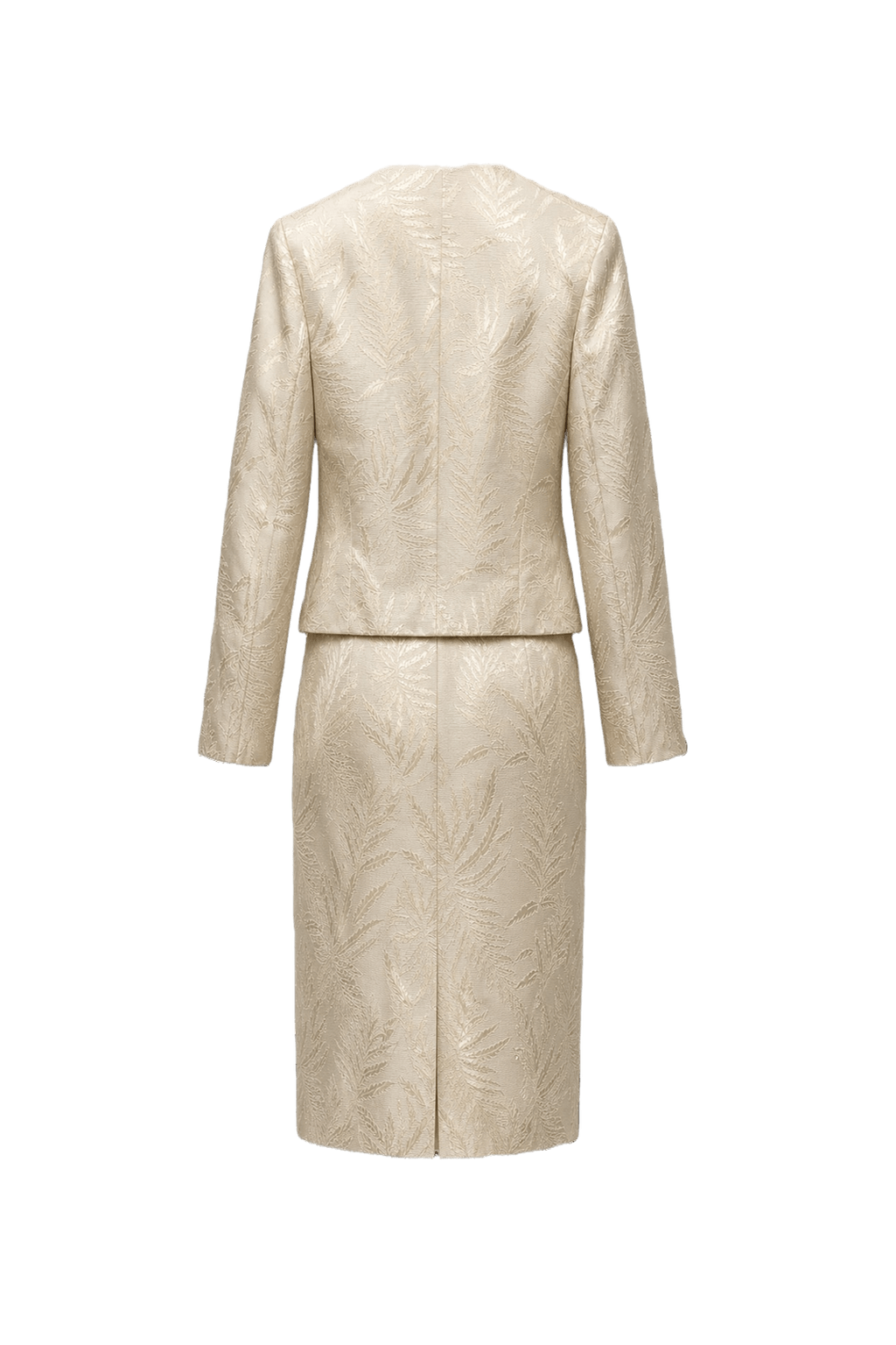 1980s Cream Brocade Set - Back View