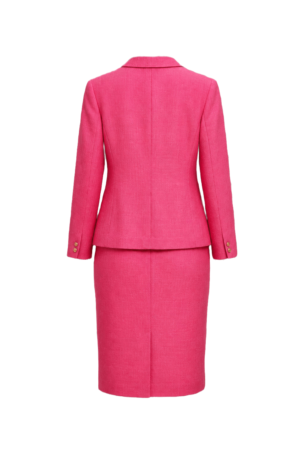 1980s Pink Wool Two-Piece Skirt Suit - Back View