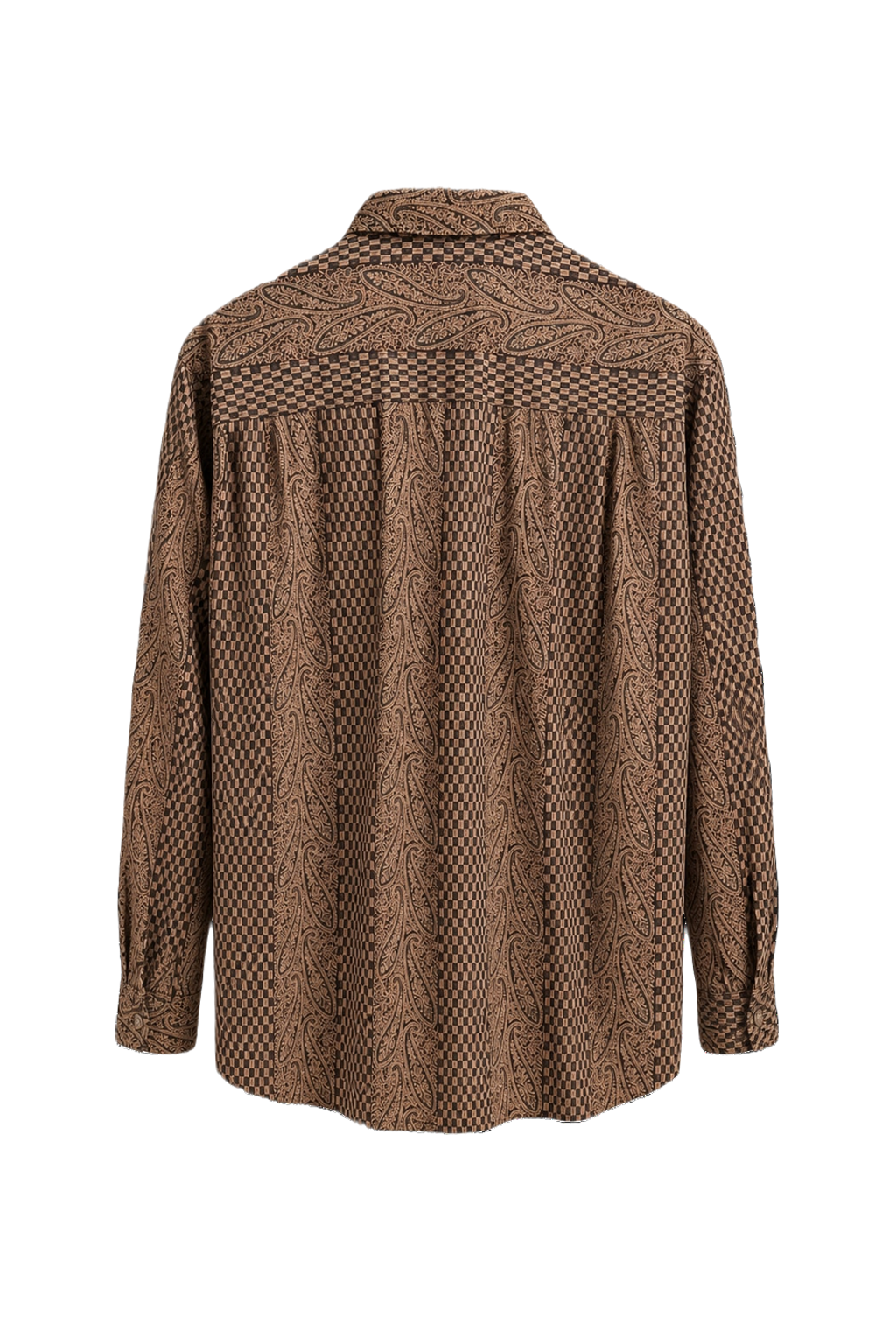 1980s Brown Cotton Shirt - Back View