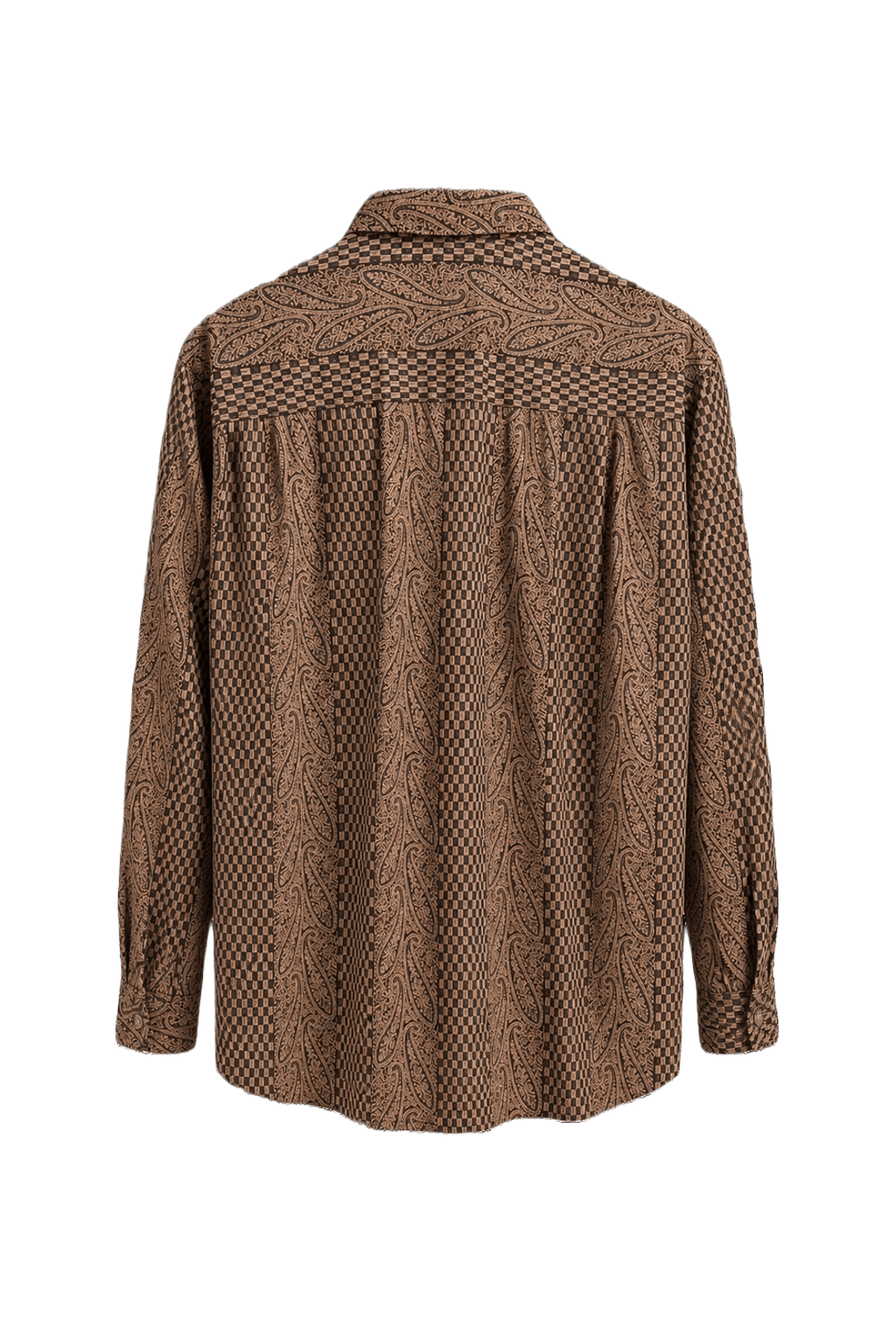 1980s Brown Cotton Shirt - Back View