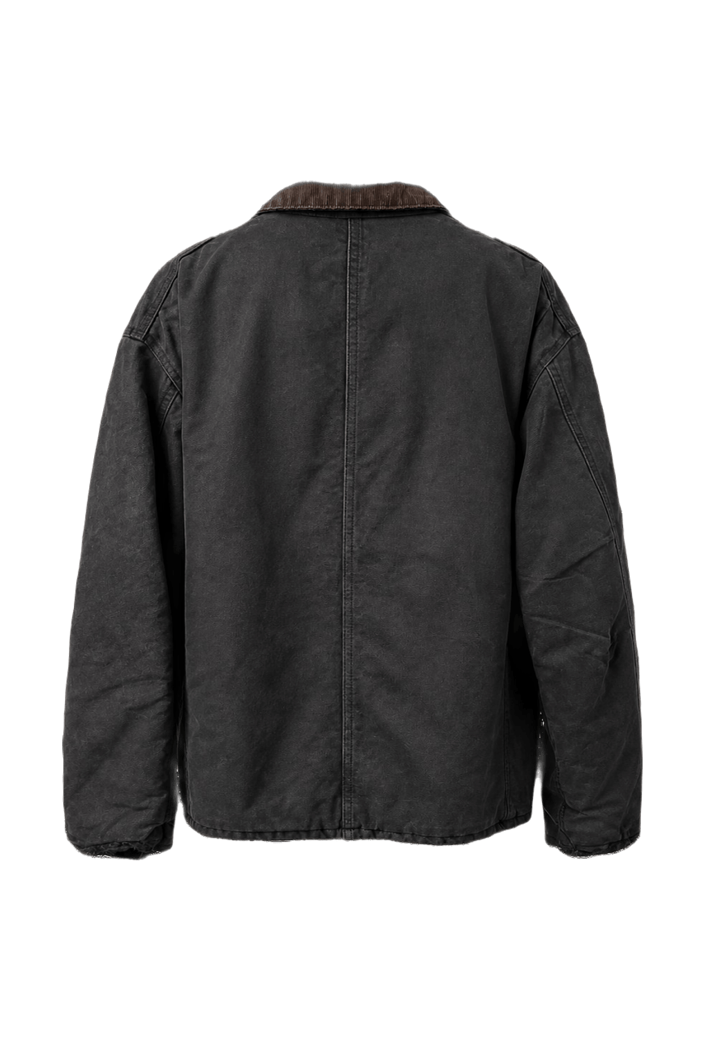 1990s Charcoal Grey Cotton Jacket - Back View