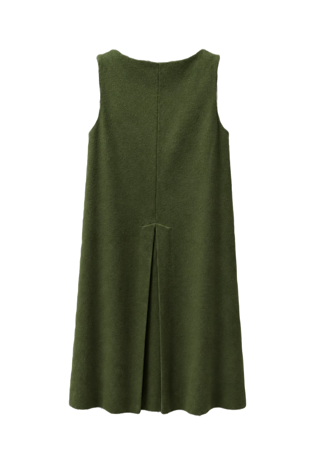 1960s Green Wool Shift Dress - Back View