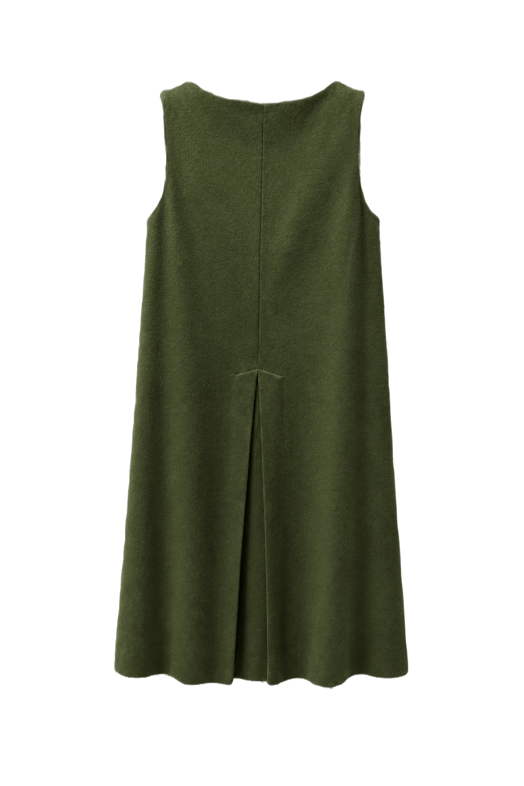 1960s Green Wool Shift Dress - Back View