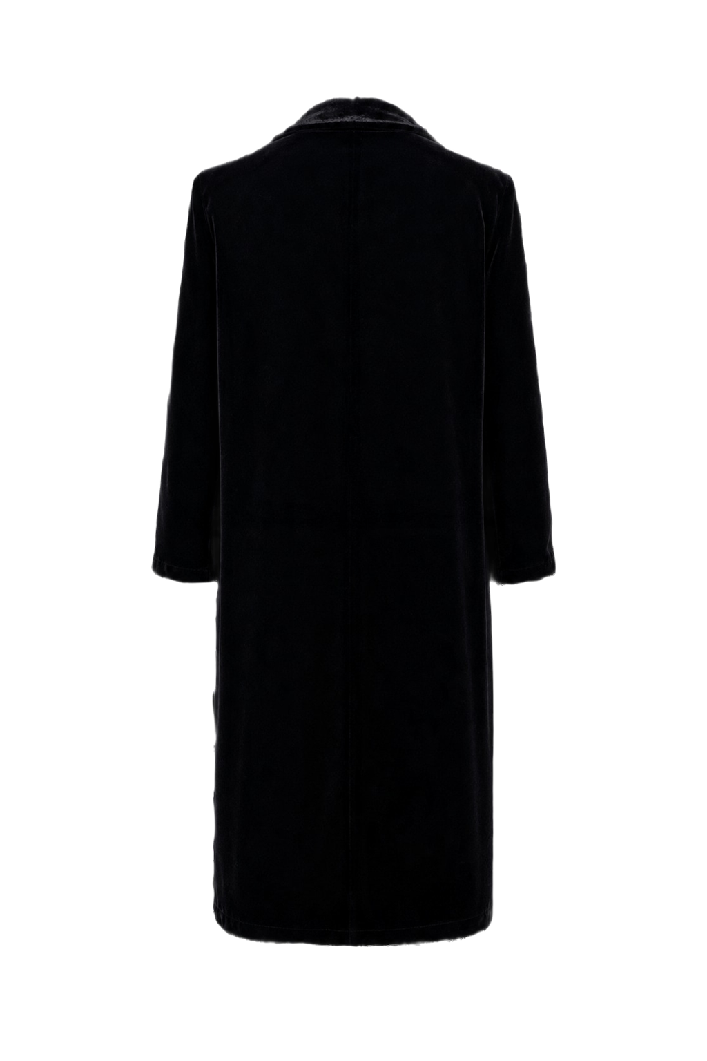 1990s Black Velvet Coat - Back View