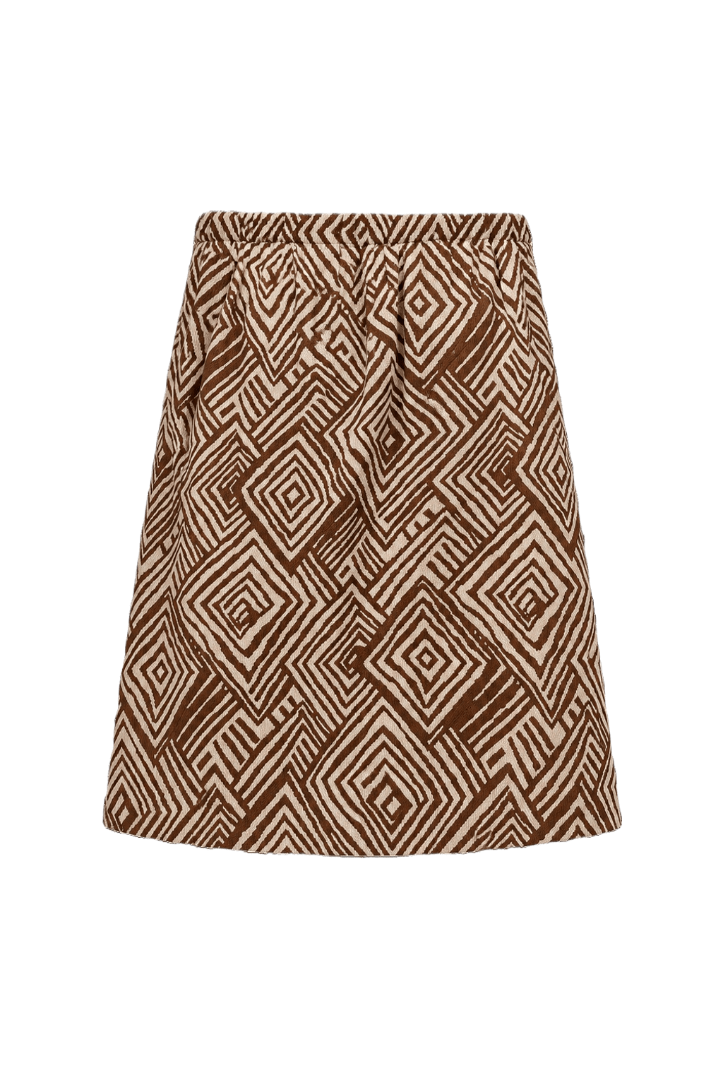 1970s Brown Cotton Skirt - Back View