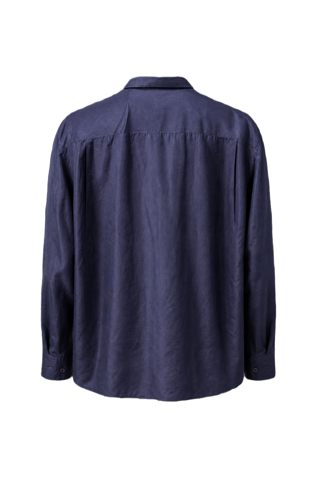 1980s Navy Blue Cotton Shirt - Back View