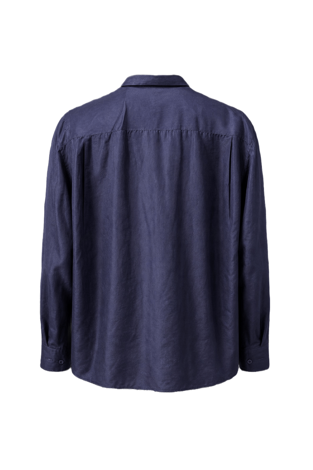 1980s Navy Blue Cotton Shirt - Back View
