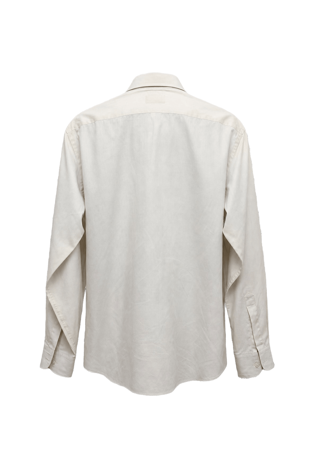 1980s Cream White Cotton Shirt - Back View