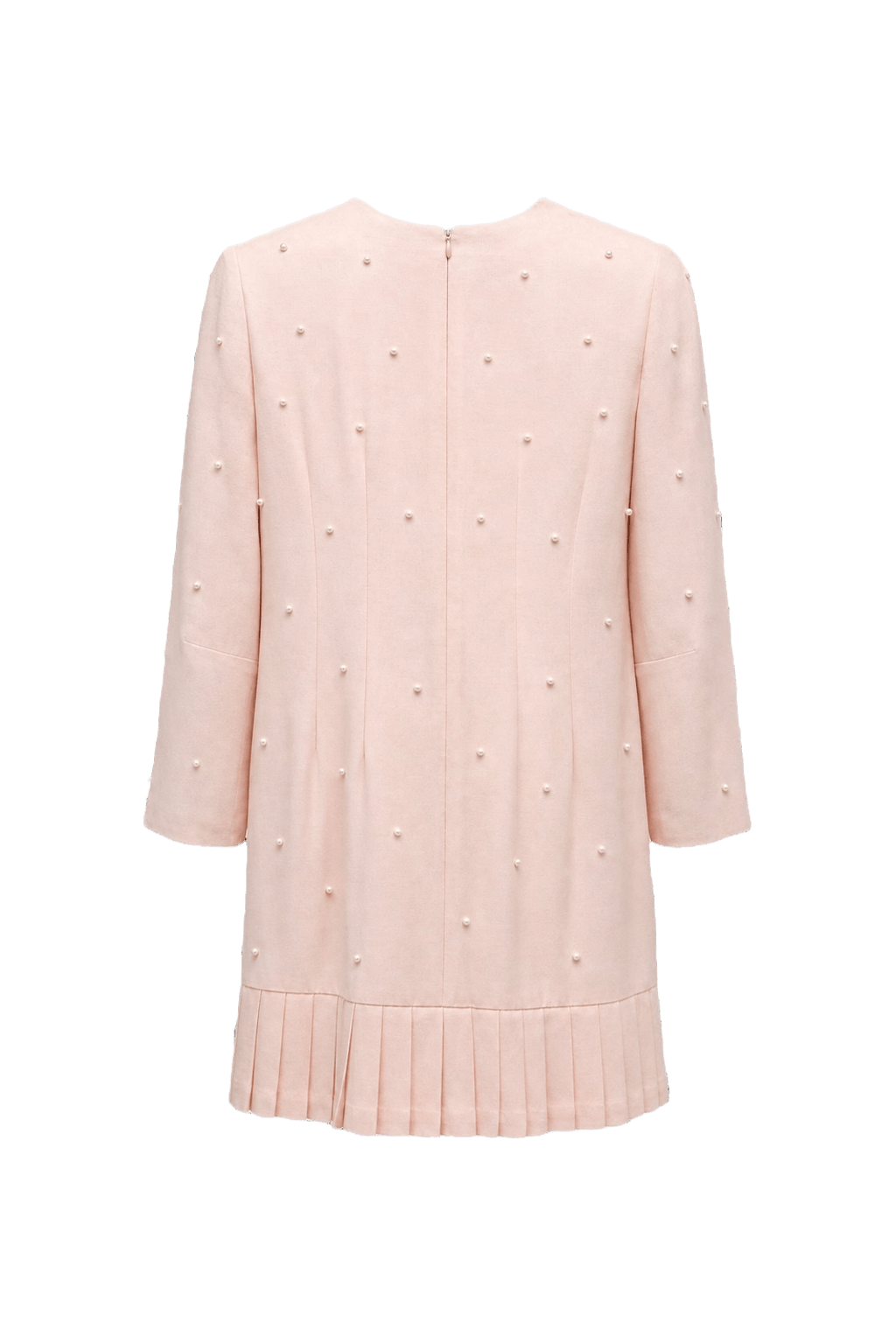 1980s Pink Polyester Shift Dress - Back View