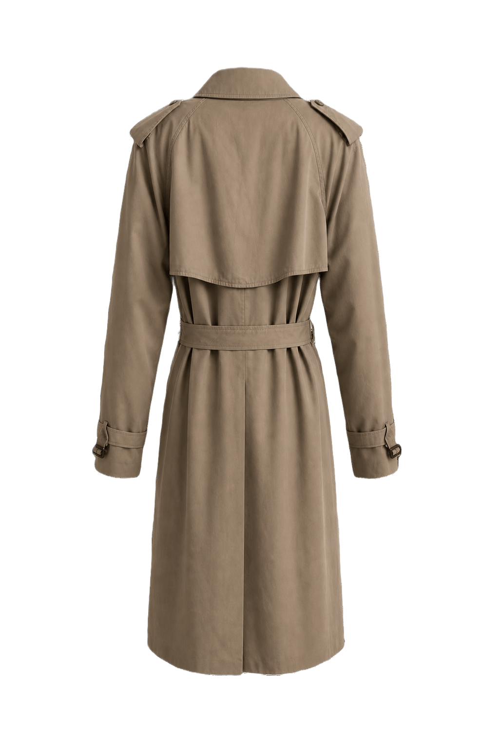 1980s Tan Cotton Trench Coat - Back View