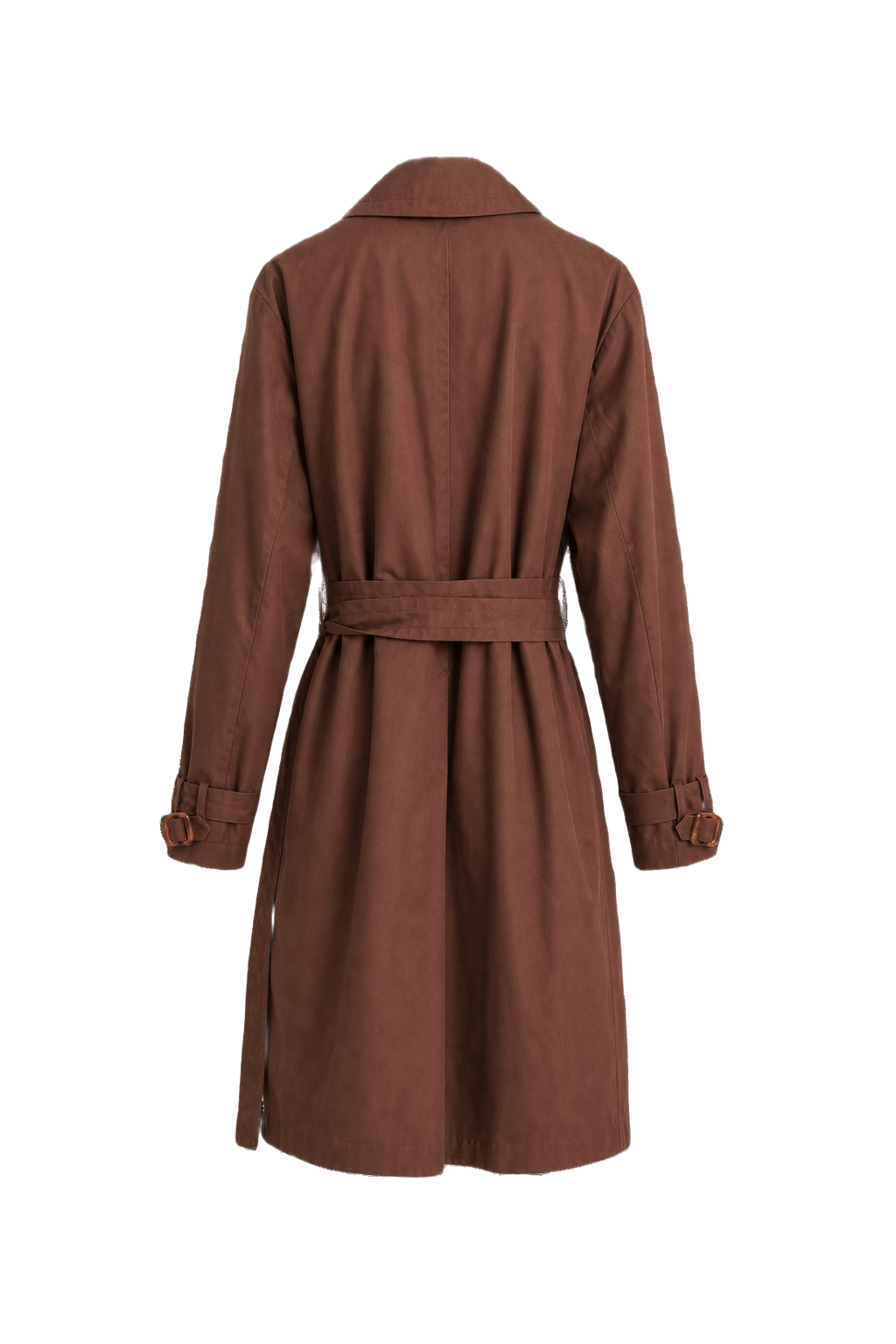 1980s Brown Cotton Trench Coat - Back View