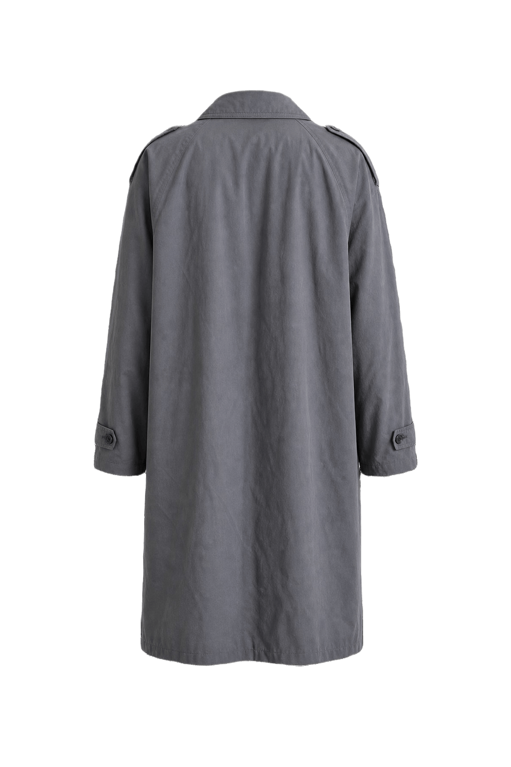 1980s Grey Cotton Trench Coat - Back View