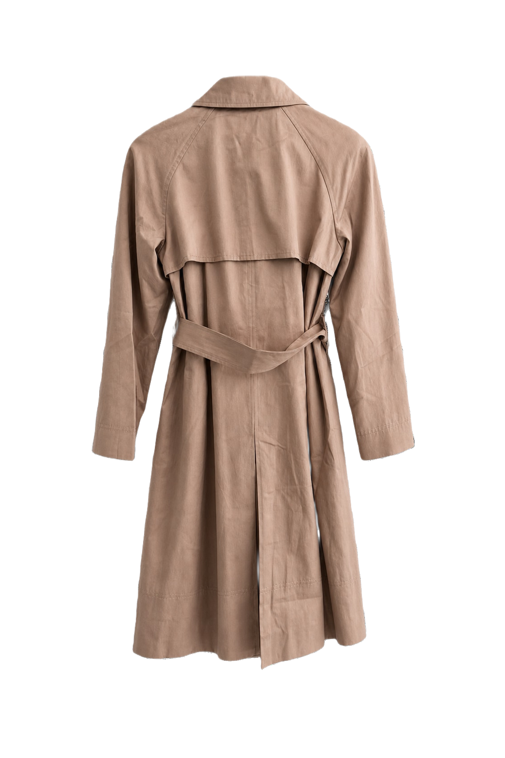 1990s Beige Cotton Blend Trench Coat - Back View