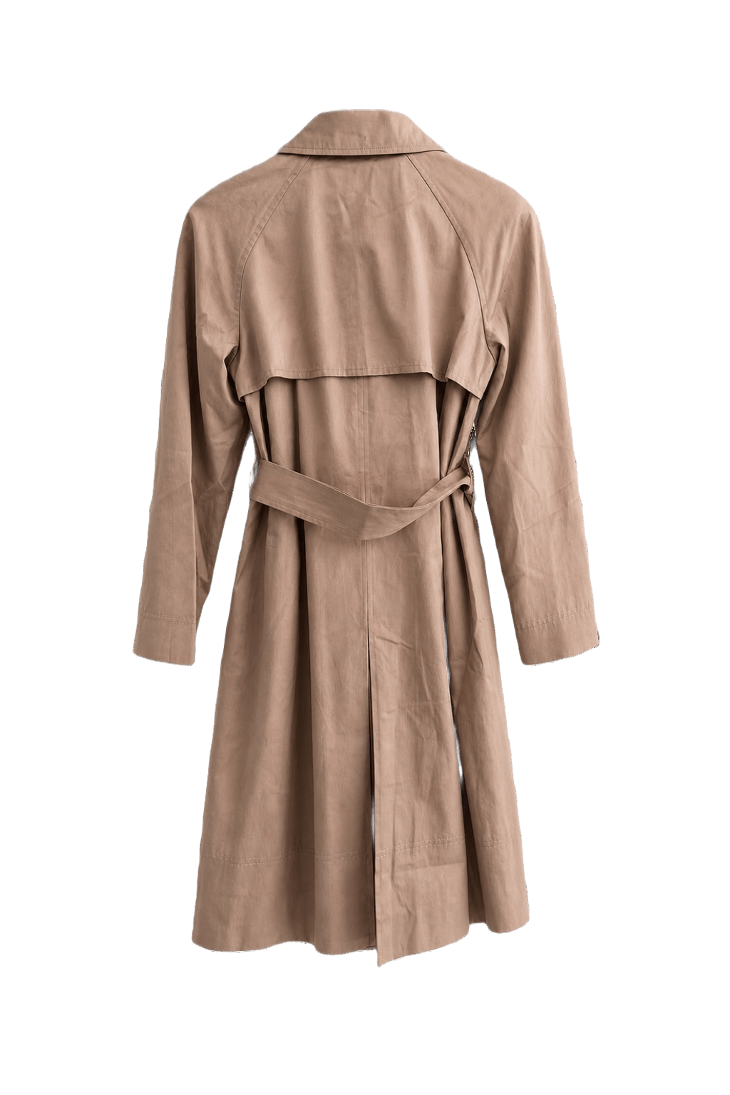 1990s Beige Cotton Blend Trench Coat - Back View