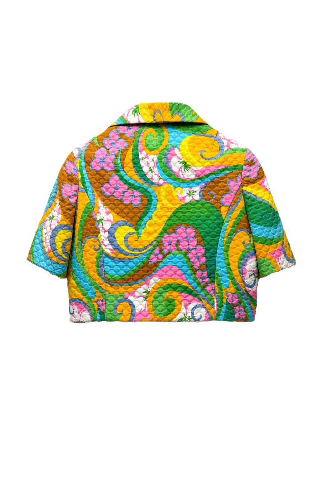 1960s Multicolor Textured Jacket - Back View