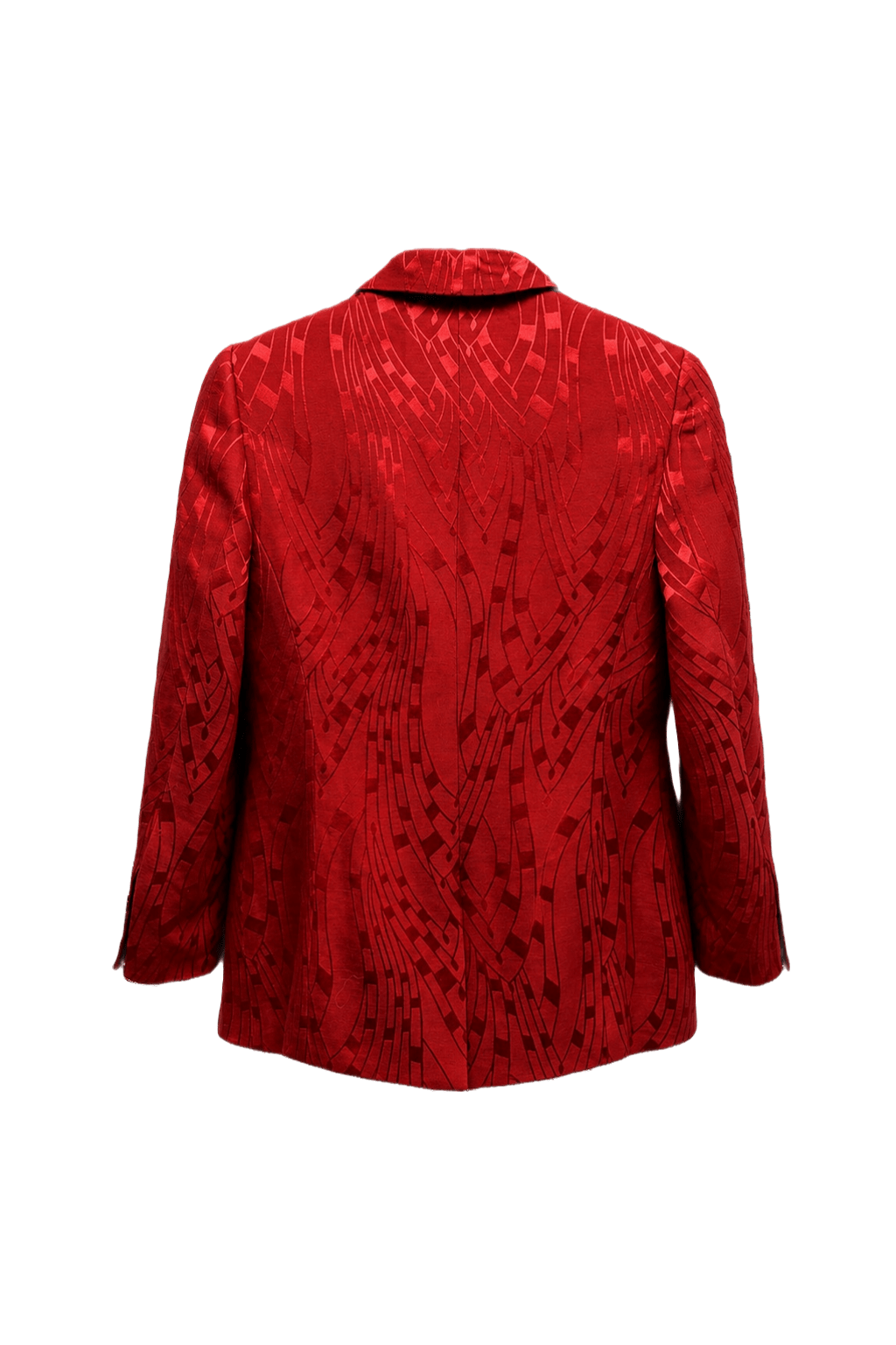 1980s Red Wool Silk Blazer - Back View