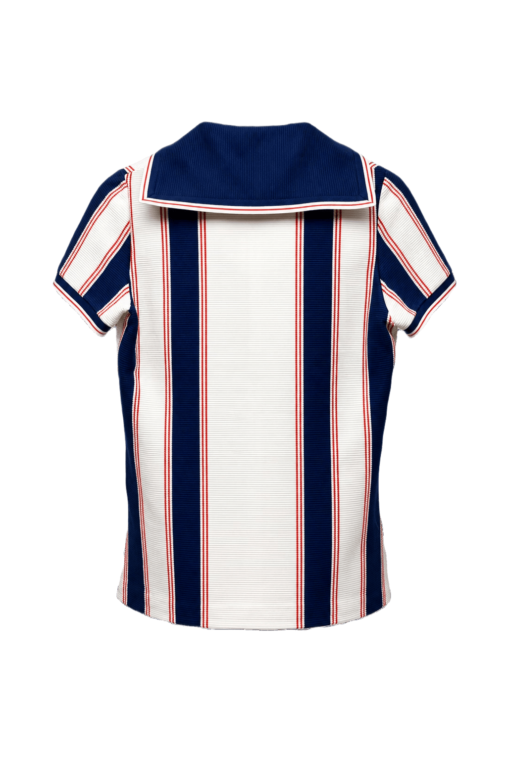 1960s Navy Blue Polyester Shirt - Back View
